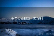 头条行业报道：91爆料